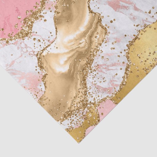 Goud en Roze Sequins Agaat Tissuepapier (Detail)