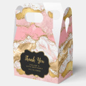 Goud en Roze Sequins Agaat Verjaardag Dank u Bedankdoosjes (Geopend)