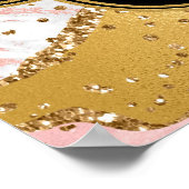Goud en Roze Sequins Agaat Verjaardag Welkom Poster (Hoek)