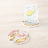 Goud en Roze Sequins Agaat Zandsteen Onderzetter (Zijkant)