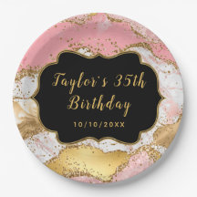 Goud en roze sequins Agate Birthday