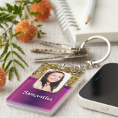 Goud en roze sleutelhanger (Voorkant Rechts)