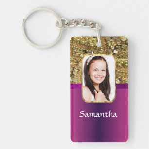Goud en roze sleutelhanger