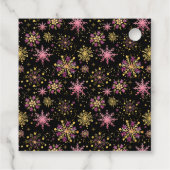 Goud en Roze Sneeuwvlokken Baby shower Dank U Bedankjes Labels (Achterkant)