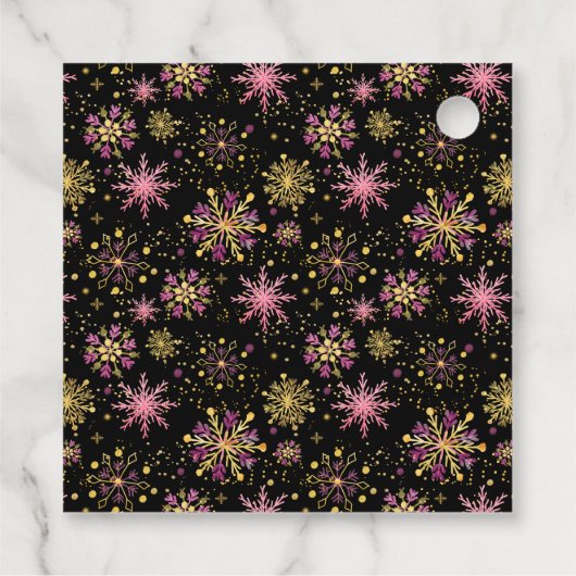 Goud en Roze Sneeuwvlokken Baby shower Dank U Bedankjes Labels (Achterkant)