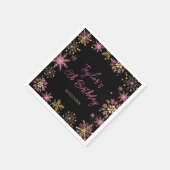 Goud en Roze Sneeuwvlokken Verjaardagsfeest Servet (Hoek)