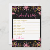 Goud en roze snowflakes voor Baby Kaart (Voorkant)