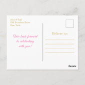 Goud en roze Snowflakes WinterBaby shower Briefkaart (Achterkant)