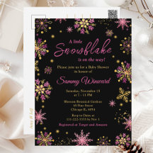 Goud en roze Snowflakes WinterBaby shower
