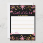 Goud en roze Snowflakes Wisdom Kaart (Voorkant)