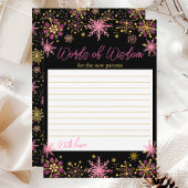 Goud en roze Snowflakes Wisdom Kaart