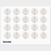 Goud en Roze Stof Rose Soiree Bedankt Sticker (Vel)