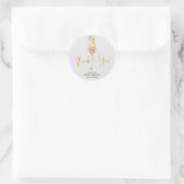 Goud en Roze Stof Rose Soiree Bedankt Sticker (Tas)