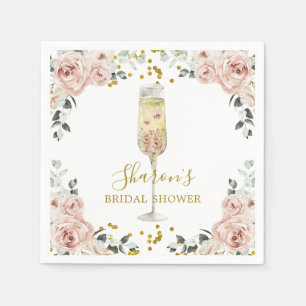 Goud en Roze Stoffig Roos Soiree Papier Servet