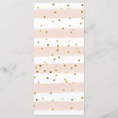 Goud en Roze Stoffig Roos Soiree Vrijgezellenfeest Menu (Achterkant)