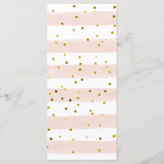 Goud en Roze Stoffig Roos Soiree Vrijgezellenfeest Menu (Achterkant)