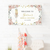 Goud en Roze Stoffig Roos Soiree Vrijgezellenfeest Spandoek (Insitu)