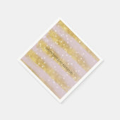 Goud en Roze Strepen Bokeh Confetti Servetten (Hoek)