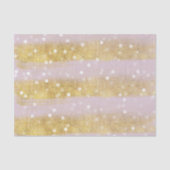 Goud en Roze Strepen Bokeh Confetti Tissuepapier (Voorkant)