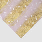 Goud en Roze Strepen Bokeh Confetti Tissuepapier (Detail)
