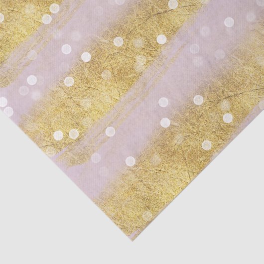 Goud en Roze Strepen Bokeh Confetti Tissuepapier (Detail)