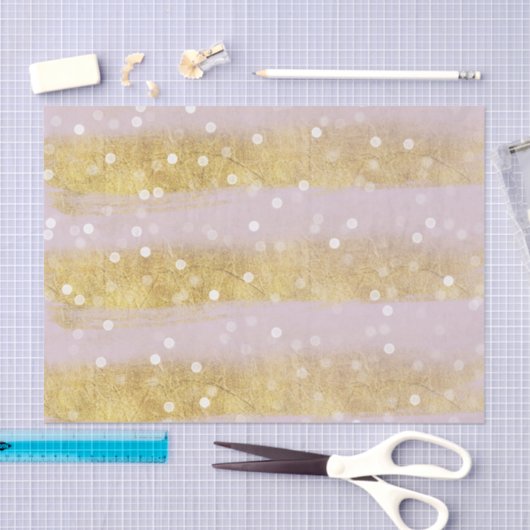 Goud en Roze Strepen Bokeh Confetti Tissuepapier (Craft)