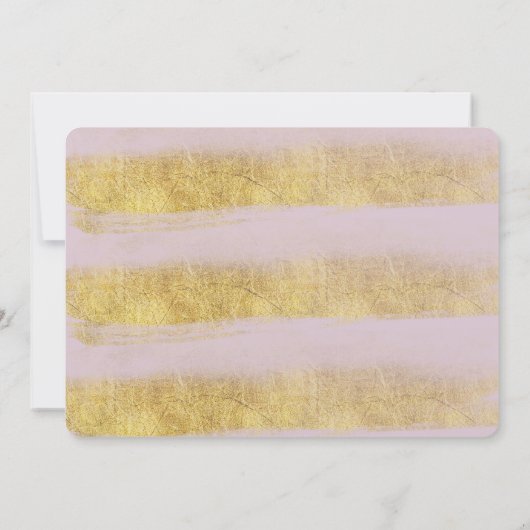 Goud en Roze Strepen Verloving Kaart (Achterkant)