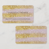 Goud en roze Stripes Bokeh Confetti Visitekaartje (Voorkant / Achterkant)