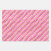 Goud en roze stropen inpakpapier vel (Voorkant 3)