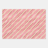 Goud en roze stropen inpakpapier vel (Voorkant 2)