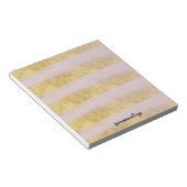 Goud en roze stropen notitieblok (Schuin)