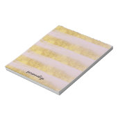 Goud en roze stropen notitieblok (Linkerzijde)