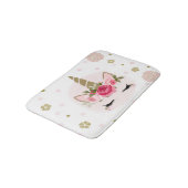 Goud en roze Unicorn Blooms Trendy Cute Badmat (Gekanteld)