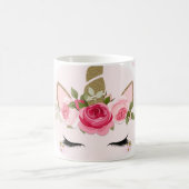 Goud en roze Unicorn Blooms Trendy Cute Koffiemok (Center)