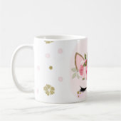 Goud en roze Unicorn Blooms Trendy Cute Koffiemok (Links)