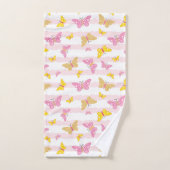 Goud en roze vlinder bad handdoek (Handdoek)