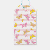 Goud en roze vlinder cadeaulabel (Achterkant)