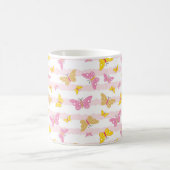 Goud en roze vlinder koffiemok (Center)