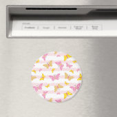 Goud en roze vlinder magneet (Insitu (Vaatwasser))