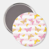 Goud en roze vlinder magneet (Voorkant / Achterkant)