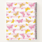 Goud en roze vlinder notitieboek (Achterkant)
