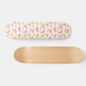 Goud en roze vlinder persoonlijk skateboard (Horizontaal)