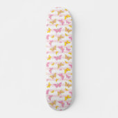 Goud en roze vlinder persoonlijk skateboard (Voorkant)