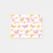 Goud en roze vlinder post-it® notes (Voorkant)