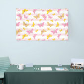 Goud en roze vlinder spandoek (Beurs)