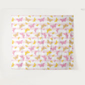 Goud en roze vlinder wandkleed (Voorkant (horizontaal))