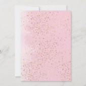 Goud en roze Waterverf meisje Christening Kaart (Achterkant)