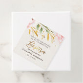 Goud en roze Waterverf meisje doop dank u Bedankjes Labels (In situ)