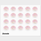 Goud en roze Waterverf meisje doop dank u Ronde Sticker (Vel)