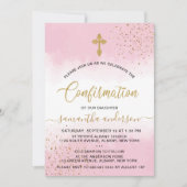 Goud en roze Waterverf meisjes bevestiging Kaart (Voorkant)